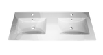 Comptoir-lavabo double moulé en porcelaine