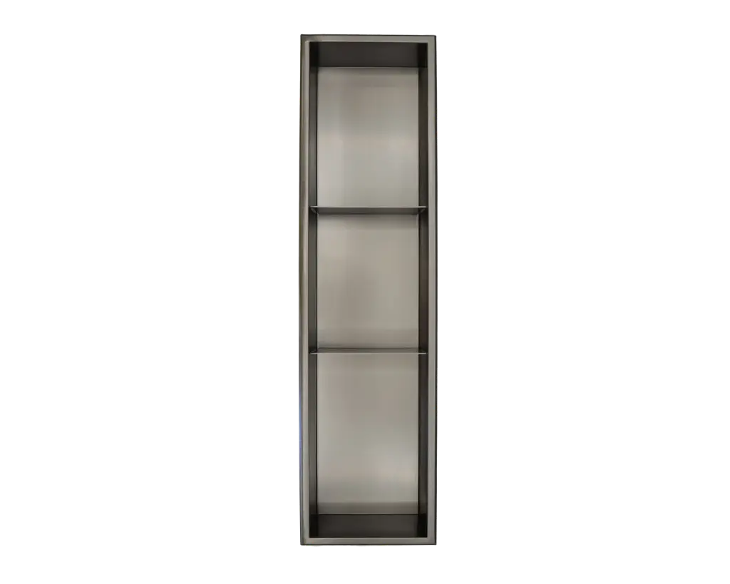 [NICHEWNT3709-4-B] NICHE VERTICALE 2 TABLETTE STAINLESS NOIR 4 PO