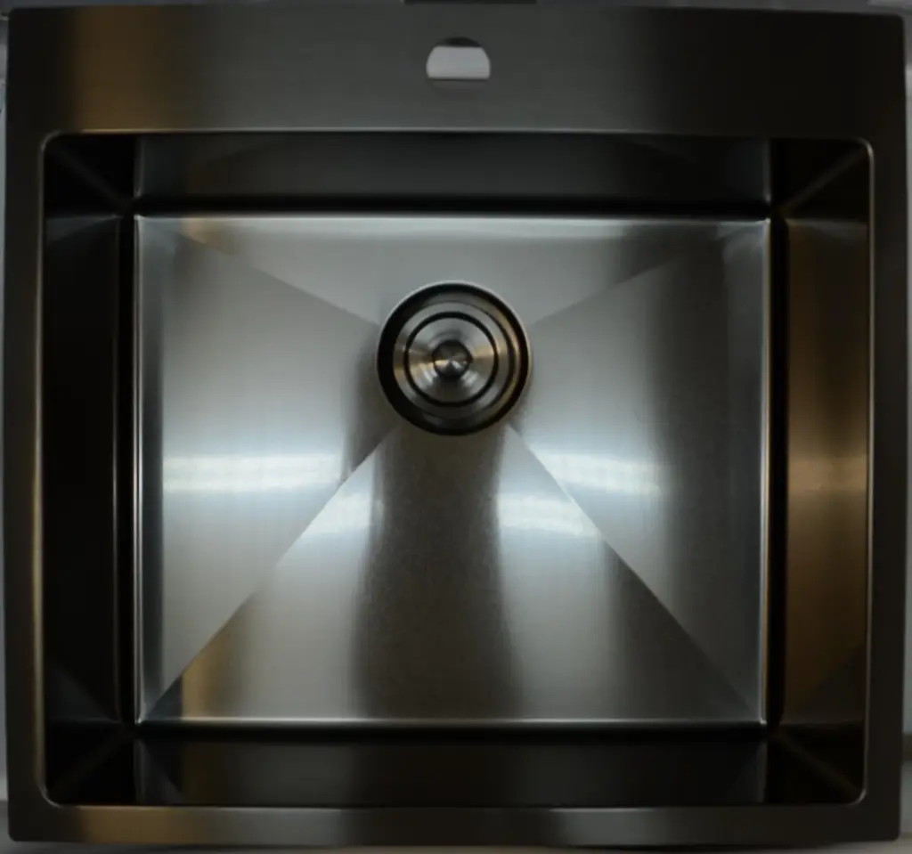 EVIER STAINLESS SUR/SOUS PLAN 22X20 AVEC GRILLE et DRAIN - NOIR