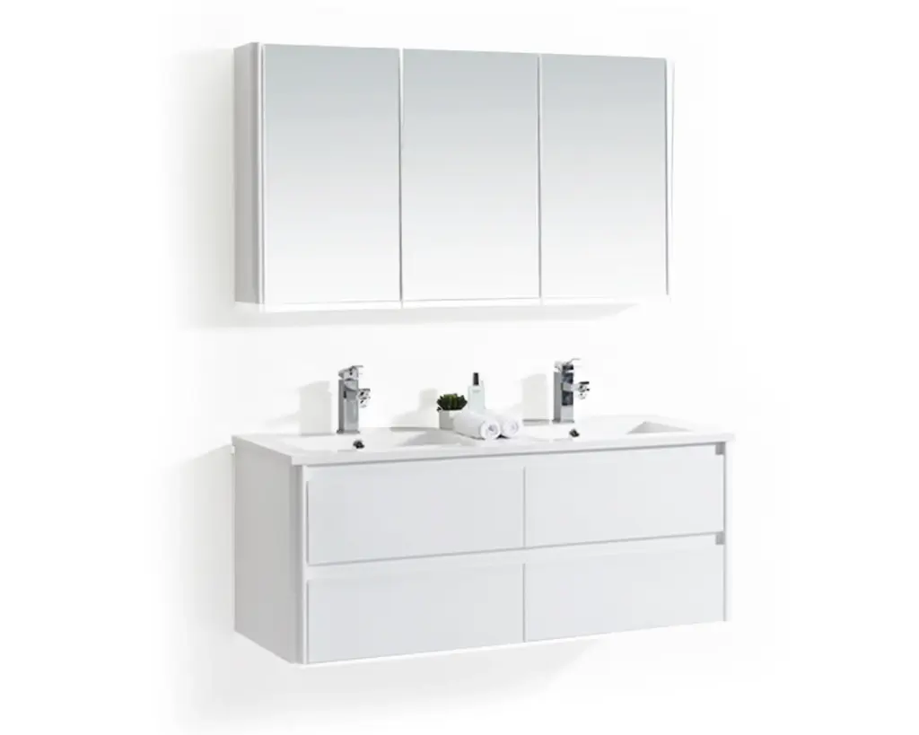[079-1200DB-BL] VANITE PERLE DOUBLE 48 PO BLANC